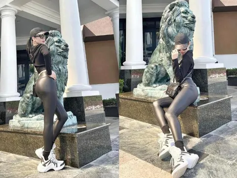 Lệ Quyên tự tin mặc quần da bó chẽn, khoe cận vòng 3 'nét căng'