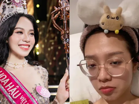 Tân Hoa hậu Thanh Thuỷ đu trend 'biến hình' để lộ mặt mộc kém sắc