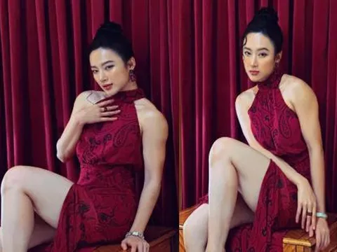 Angela Phương Trinh tiếp tục để lộ bờ vai vạm vỡ, cơ bắp cuồn cuộn như lực sĩ