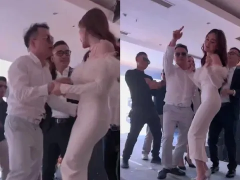 Shark Bình đưa Phương Oanh 'quẩy banh nóc' tại tiệc công ty, cử chỉ thân mật gây chú ý