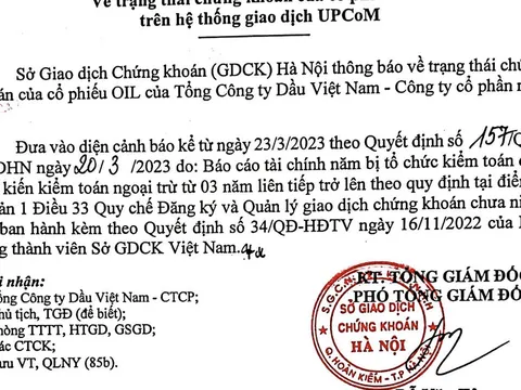 Vì sao hơn 1 tỷ cổ phiếu PV Oil bị đưa vào diện cảnh báo?