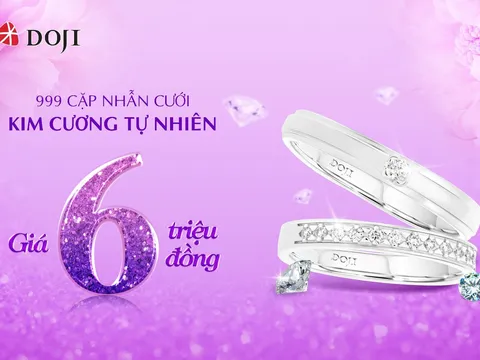 Sở hữu nhẫn cưới kim cương tự nhiên Wedding Land giá 6 triệu đồng