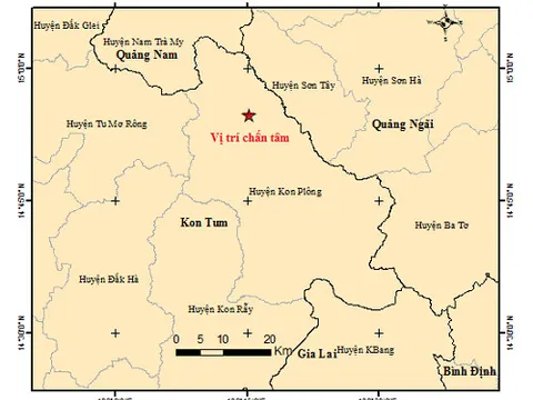 Kon Tum: 7 trận động đất xảy ra trong đêm tại huyện Kon Plông