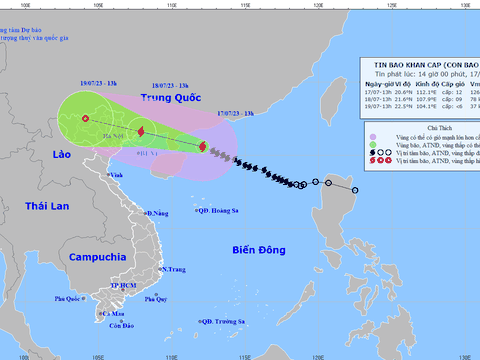 Bão số 1 giật cấp 15, cách Móng Cái (Quảng Ninh) khoảng 480km