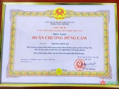 Chủ tịch nước truy tặng Huân chương dũng cảm cho Trung tá Trương Hồng Kỳ