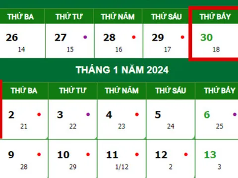 Tết Dương lịch năm 2024 được nghỉ mấy ngày?