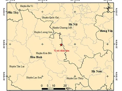 Hòa Bình: Xảy ra động đất 2.8 độ richter ở huyện Lương Sơn