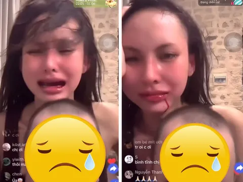 Vợ Decao ôm con khóc và chảy máu miệng trên livestream