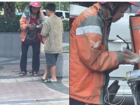 Nghẹn ngào cụ bà shipper U70 tóc bạc trắng, đội nắng mưa đi giao hàng nuôi con và cháu