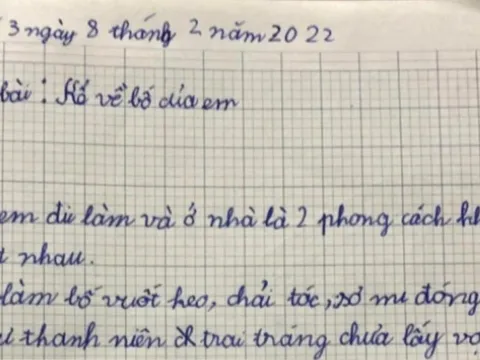 Bài văn 'tả về bố' khiến mẹ đọc xong thích thú vì được nói hộ nỗi lòng