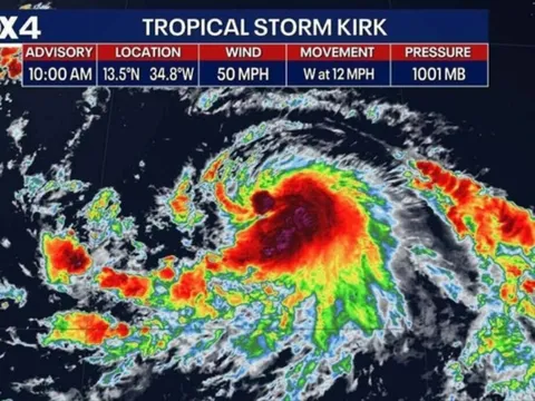 Bão Kirk hình thành, dự báo mạnh ngang bão Helene với sức hủy diệt khủng khiếp