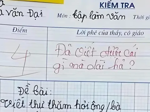 Bài văn hỏi thăm bà nhận 4 điểm, dân tình đồng ý với giáo viên khi đọc nội dung