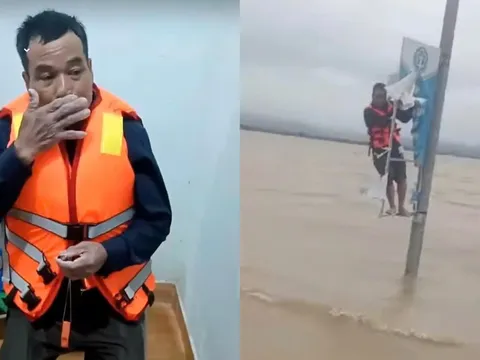 Lật đò khi chạy lũ ở Quảng Bình: Cụ ông bám vào cột điện may mắn thoát cửa tử