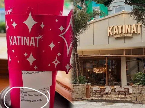 KATINAT bị chỉ trích nặng nề khi ghi 'giảm an tây' trên cốc nước
