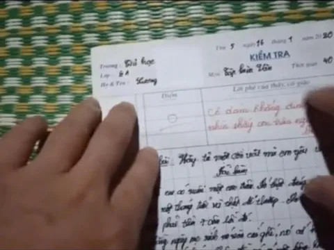 Bài văn tả con trâu bị điểm 0, cô giáo còn để lại lời phê gay gắt