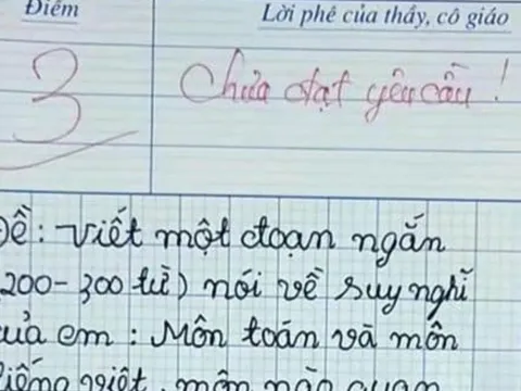 Bài văn khen môn Tiếng Việt chỉ đạt 3 điểm, dân tình phản đối giáo viên