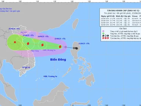 Tin khẩn cấp về cơn bão số 5