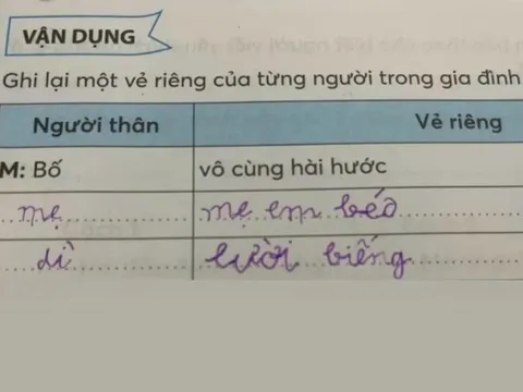 Cô giáo yêu cầu ghi lại vẻ riêng của mẹ và dì, học trò tiểu học viết đáp án khiến ai nấy cười sặc
