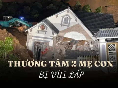 Cận cảnh căn nhà ở Lào Cai đổ sập do sạt lở đất, thương tâm 2 mẹ con bị vùi lấp