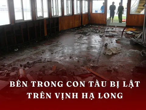 Hình ảnh bên trong con tàu bị đắm trên Vịnh Hạ Long