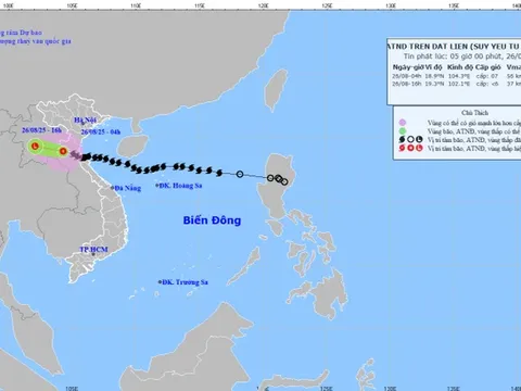 Bão số 5 suy yếu thành áp thấp nhiệt đới, Bắc Bộ và Bắc Trung Bộ mưa lớn dữ dội