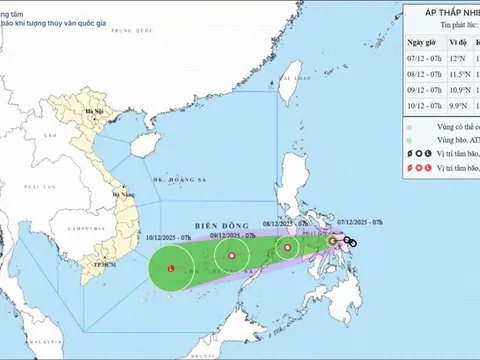 Áp thấp nhiệt đới tăng tốc vào Biển Đông, vùng nguy hiểm mở rộng nhanh