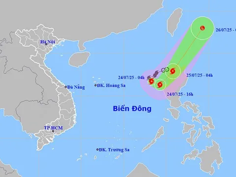 Thời tiết ngày 24/7: Bão số 4 giật cấp 11 trên khu vực Bắc Biển Đông