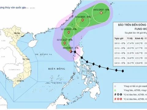 Bão Fung-Wong giật cấp 16 tiến vào Biển Đông, trở thành bão số 14 trong năm nay