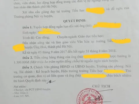 Ứng Hòa (Hà Nội): Hàng trăm giáo viên hợp đồng không được đóng BHXH?