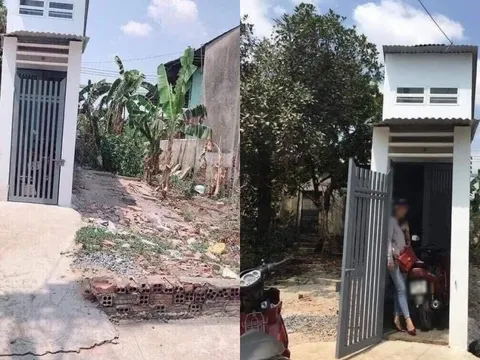 Chỉ có mảnh đất nhỏ xíu nhưng chủ nhân vẫn đam mê xây nhà đủ 2 tầng, làm xong ai cũng đứng hình vì quá... tí hon
