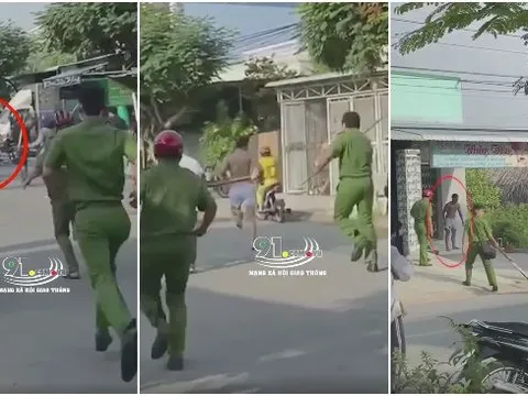 Clip: Truy bắt nam thanh niên nghi 'ngáo đá' chém 1 phụ nữ và 2 công an