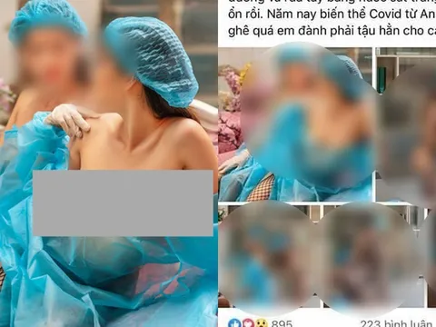Dân mạng phẫn nộ hình ảnh 2 cô gái ăn mặc phản cảm trong bộ đồ bảo hộ phòng dịch