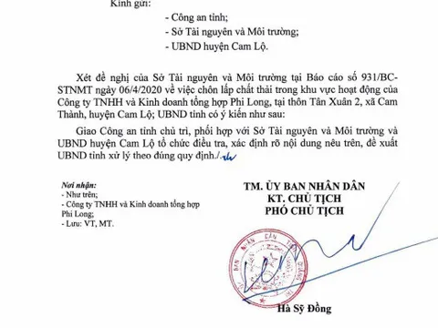 Điều tra, làm rõ vụ chôn lấp chất thải có hàm lượng chì gấp 86,4 lần cho phép