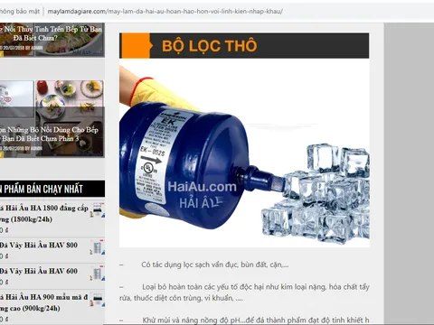 Quảng cáo 'nổ' kiểu Hải Âu Group: ‘Hô biến’ bộ lọc thô thành ‘siêu linh kiện’ loại bỏ vi khuẩn