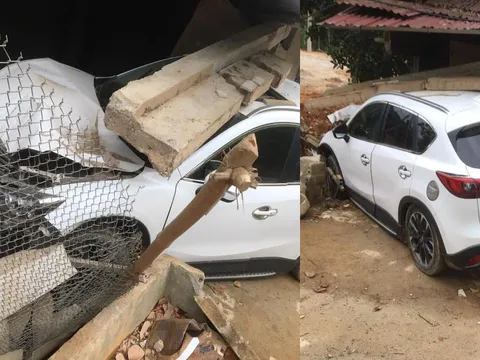 Xôn xao hiện trường vụ nữ tài xế đạp nhầm chân ga đâm sập nhà dân bên đường