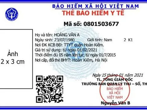 BHXH Việt Nam ban hành mẫu thẻ BHYT mới