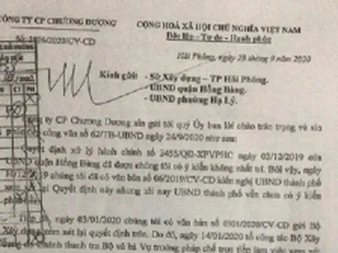 Hải Phòng: Lạ lùng cách hiểu văn bản của doanh nghiệp vi phạm TTXD