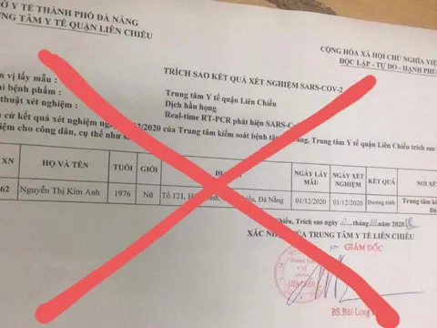 Điều dưỡng sửa, phát tán kết quả xét nghiệm SARS-CoV-2 của đồng nghiệp