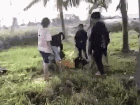 Clip: Cô gái nghi đang mang thai bị nhóm người đánh hội đồng dã man