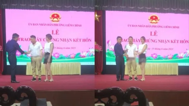 Shark Bình và Phương Oanh đăng ký kết hôn: Chính quyền nói gì về tấm bảng 'hồng hồng, tuyết tuyết'