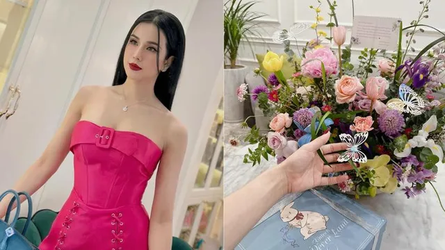 Giữa lùm xùm đời tư, Diệp Lâm Anh hạnh phúc đón nhận hoa từ một người đặc biệt