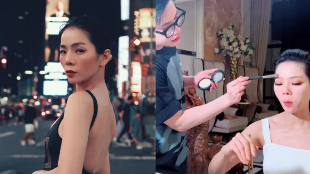 Khoe hậu trường vừa ăn cơm vừa make-up, Lệ Quyên khiến fan lo lắng