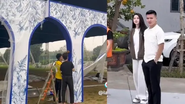 Hé lộ những hình ảnh đầu tiên bên trong lễ cưới Quang Hải và Chu Thanh Huyền