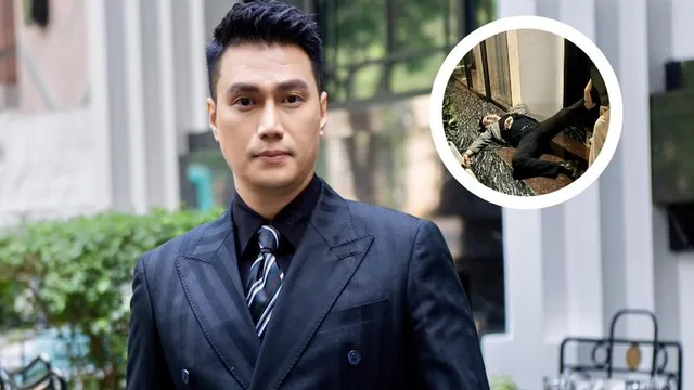 Việt Anh nằm sõng soài trên mặt đất, phải nhờ người kéo vào nhà