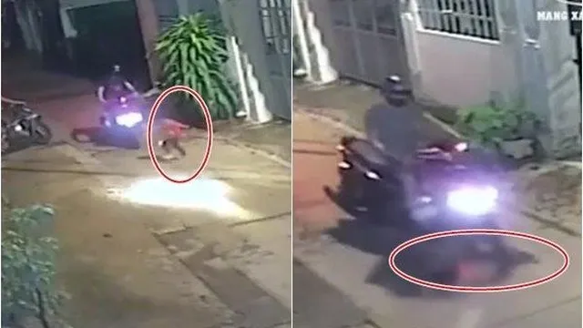 Bất ngờ chạy sang đường, bé gái bị xe máy tông trúng