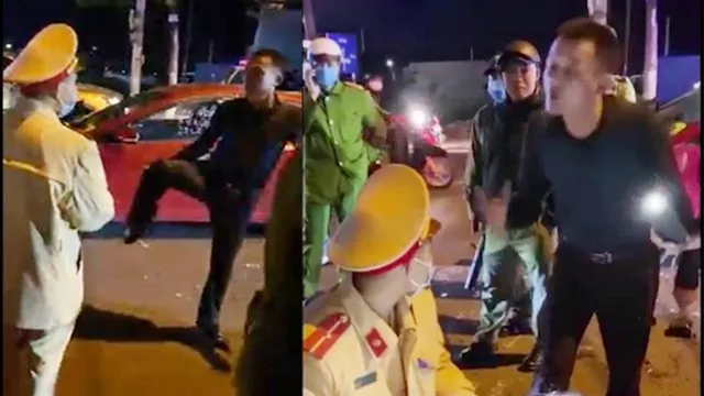 Bị yêu cầu đo nồng độ cồn, thầy giáo thách CSGT đánh nhau với mình, liên tục hô: 'Tao không sợ COVID'