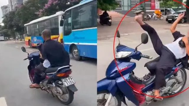 Kinh hãi clip 'quái xế' U50 mở loa nhạc xập xình, nằm trên yên buông hai tay chạy xe máy với tốc độ cao